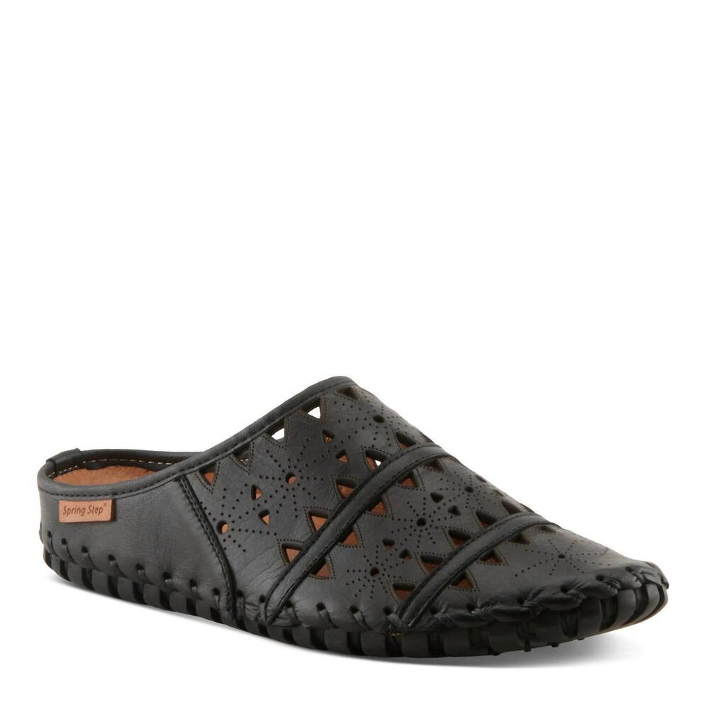 NEW SPRING STEP SHOES women's fusalide slip-on clog shoe in black